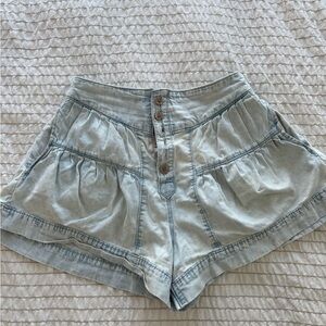 FREE PEOPLE. Light Blue Denim Women Shorts.